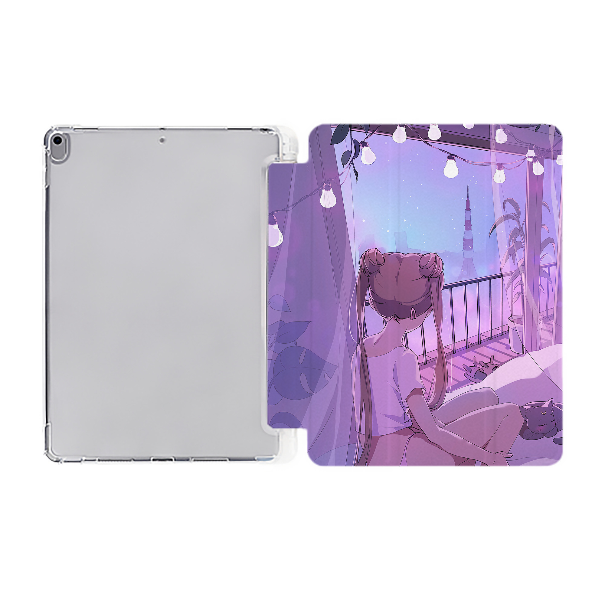 （画像用） 美少女戦士セーラームーン Sailor Moon IPad ケース ペン収納付き 三つ折りスタンド PUレザー×シリコン 対応機種9.5/10.5/10.9インチ